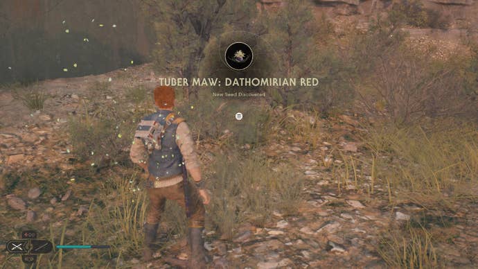 Star Wars Jedi Survivor screenshot showing Cal getting a Tuber Maw: Dathomirian Red Seed Pod.