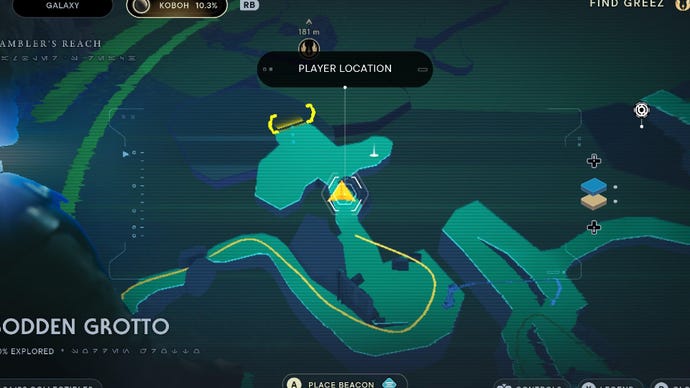 Star Wars Jedi Survivor screenshot showing the location of a Databank scan point on the map.