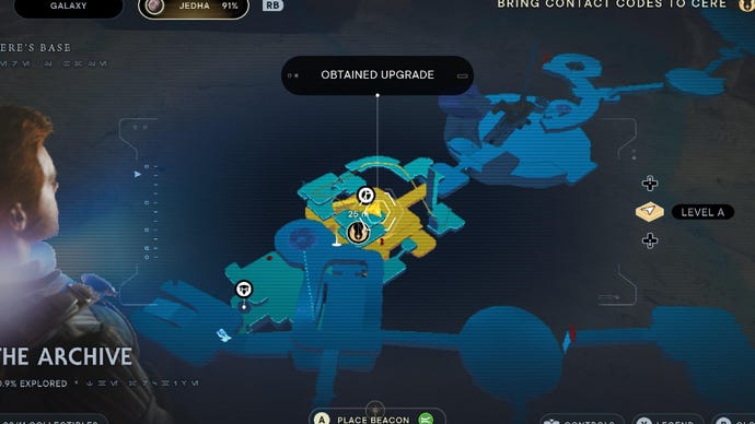 Star Wars Jedi Survivor screenshot showing the location of an essence on the map.