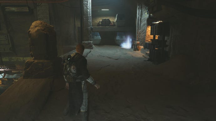 Star Wars Jedi Survivor screenshot showing Cal finding a Force Echo in The Archives.