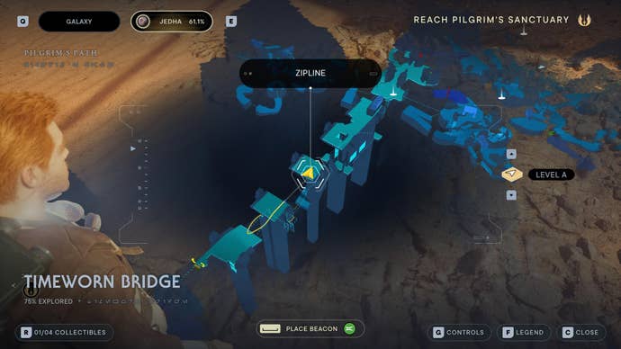 Star Wars Jedi: Survivor screenshot showing the location of a chest on the map.