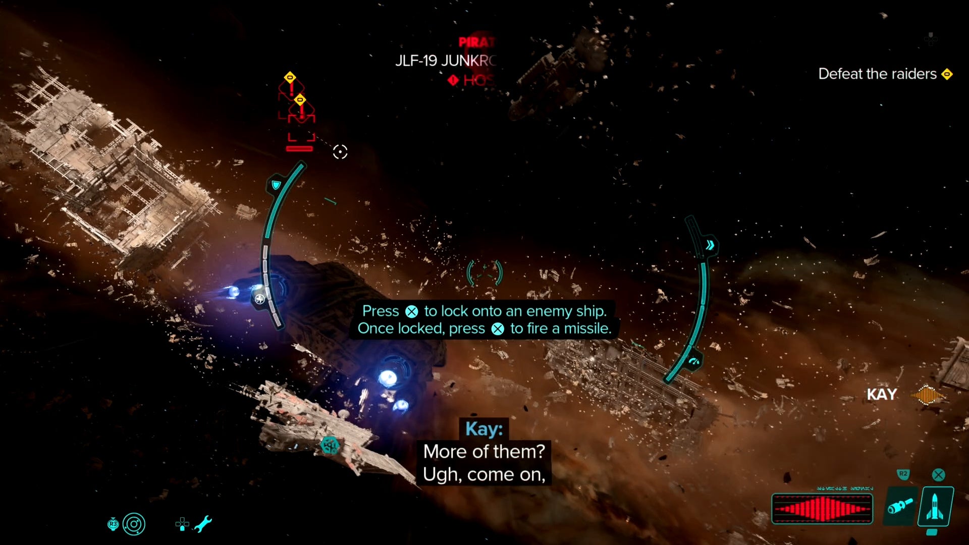 Missile firing instructions for the Trailblazer in Star Wars Outlaws.