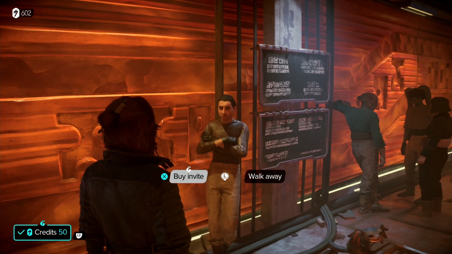 Kay on the buy intel option with the Broker NPC in Star Wars Outlaws.