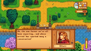 Elliot saying a thing in Stardew Valley.