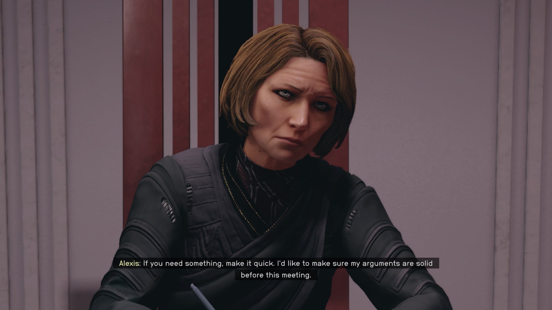 The player speaks with Alexis about acquiring Infinity LTD in her office in Starfield - 3