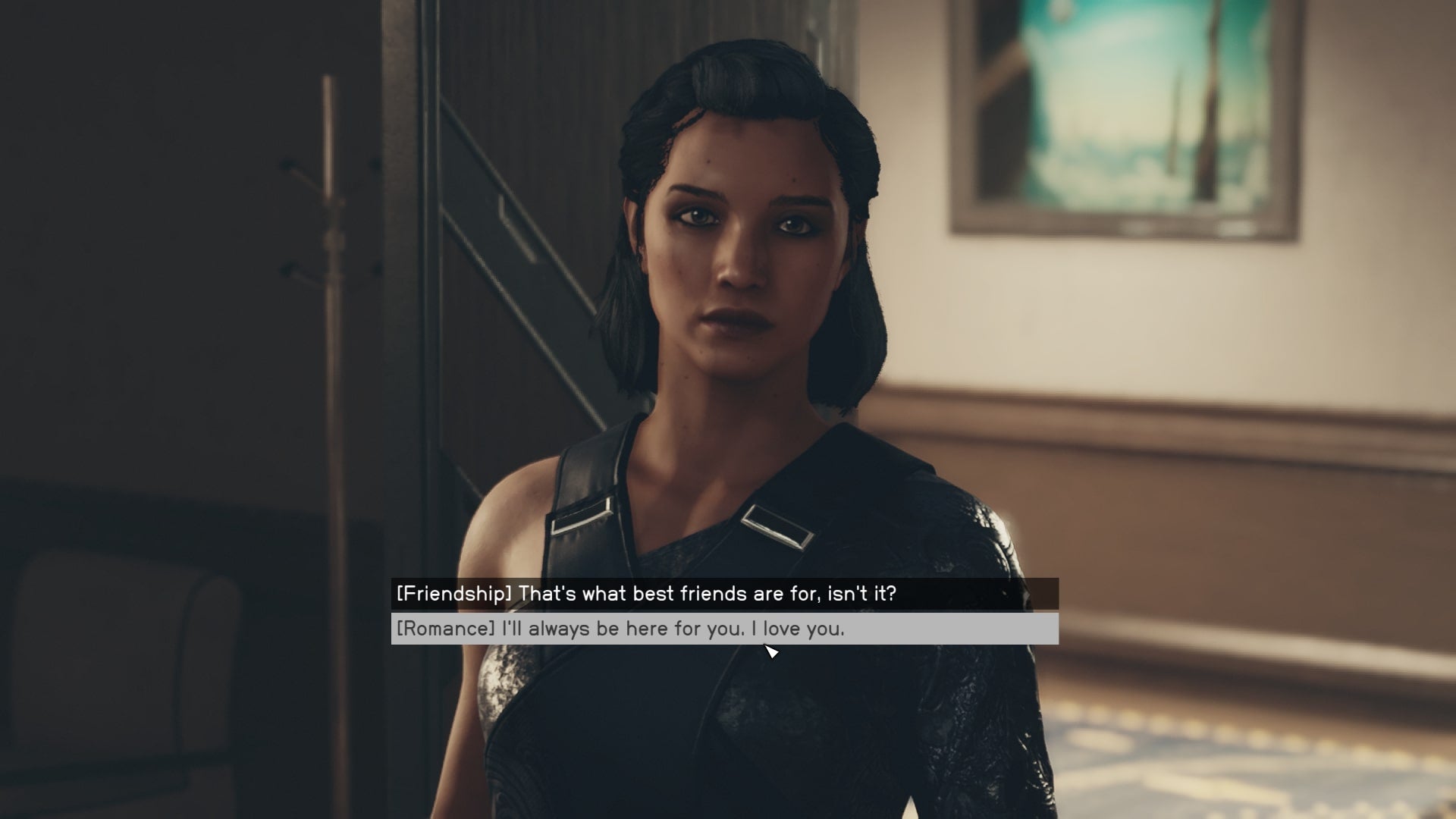 The player has a choice between romance and friendship with Andreja in the Lodge in Starfield