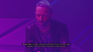 The player speaks with Benjamin Bayu in the Astral Lounge in Starfield