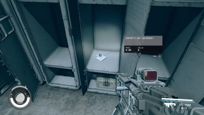 first person view of an evidence log inside a locker