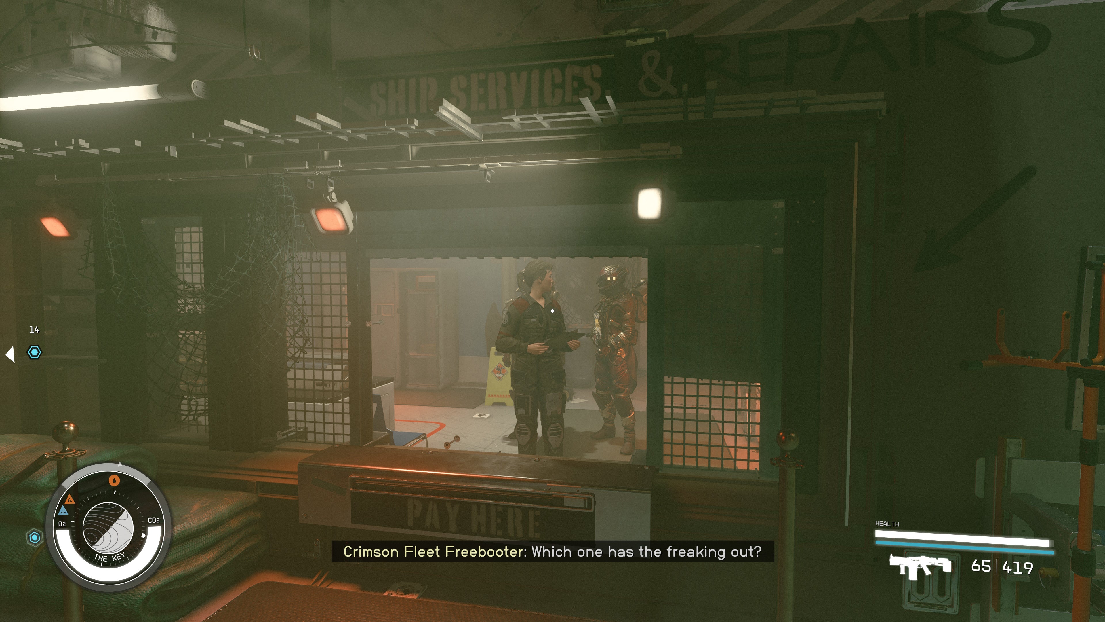 first person view of the ship services are on the key space station