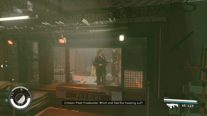 first person view of the ship services are on the key space station