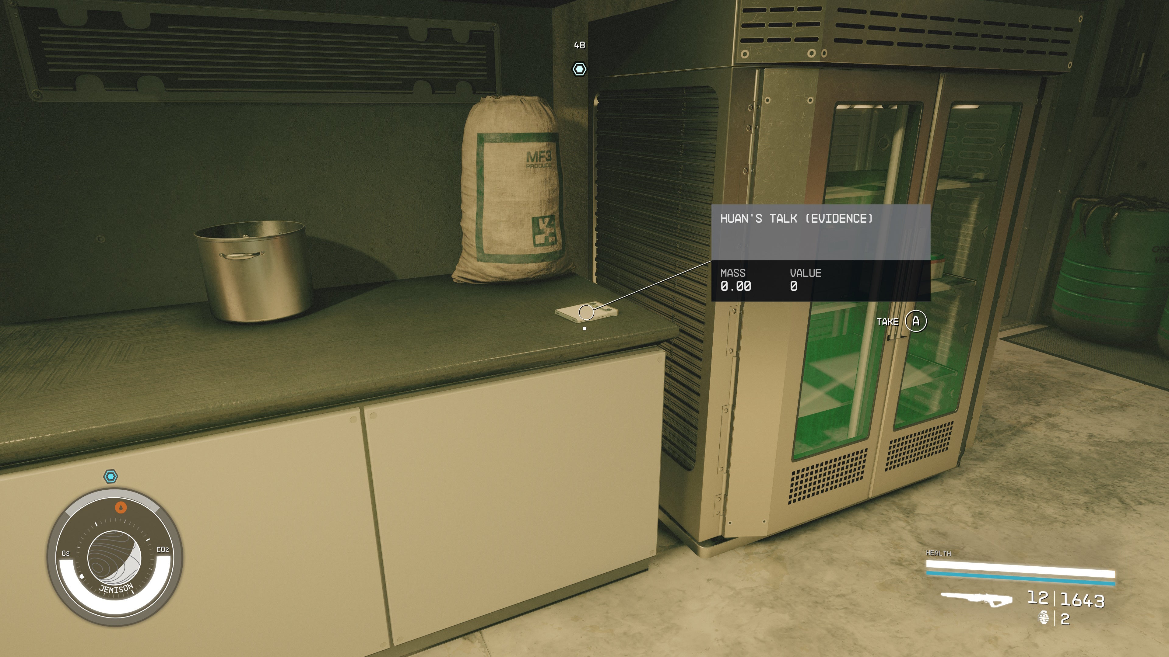 first person view of an evidence log on a kitchen counter