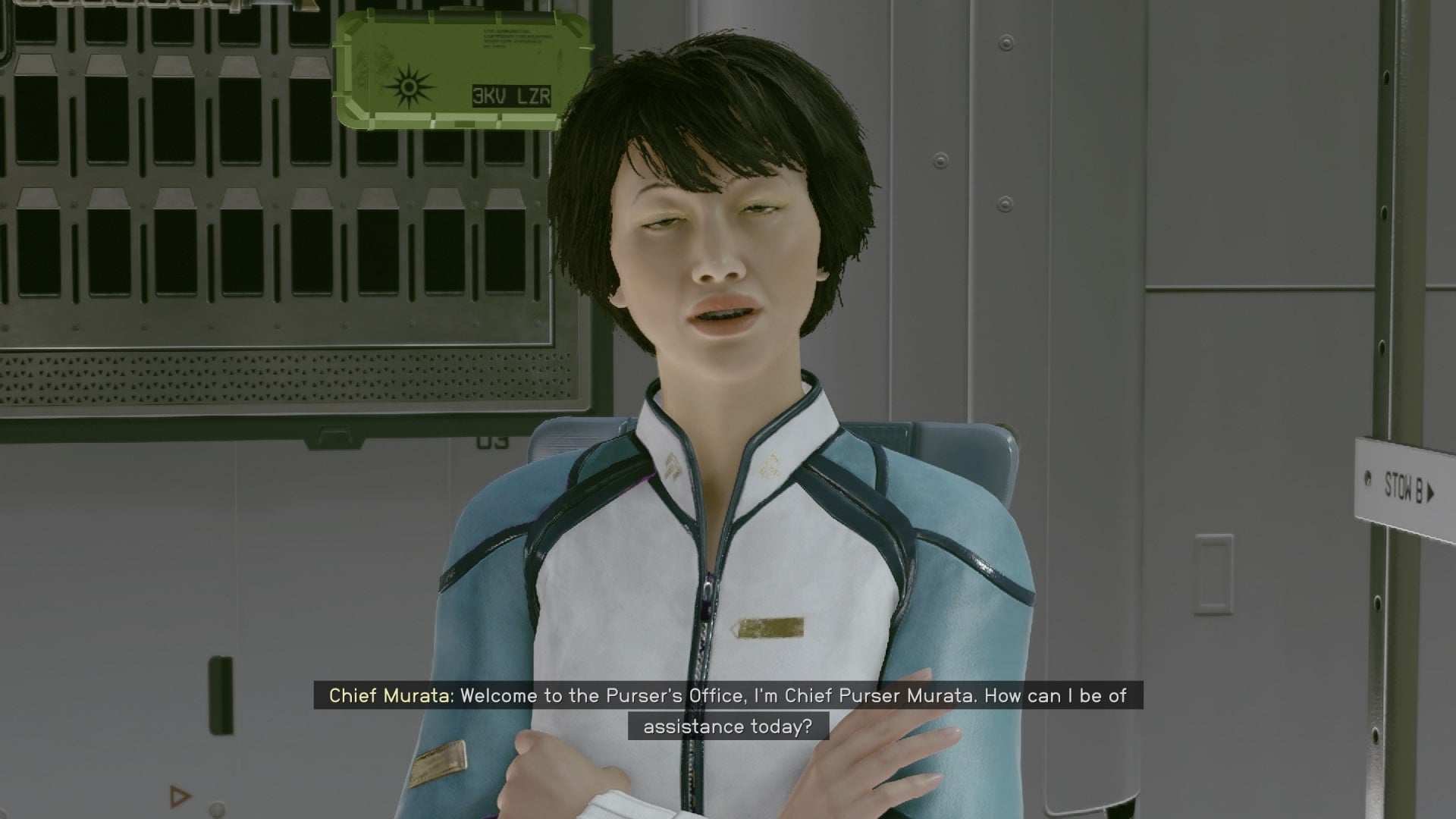 The player speaks with Chief Purser in Starfield