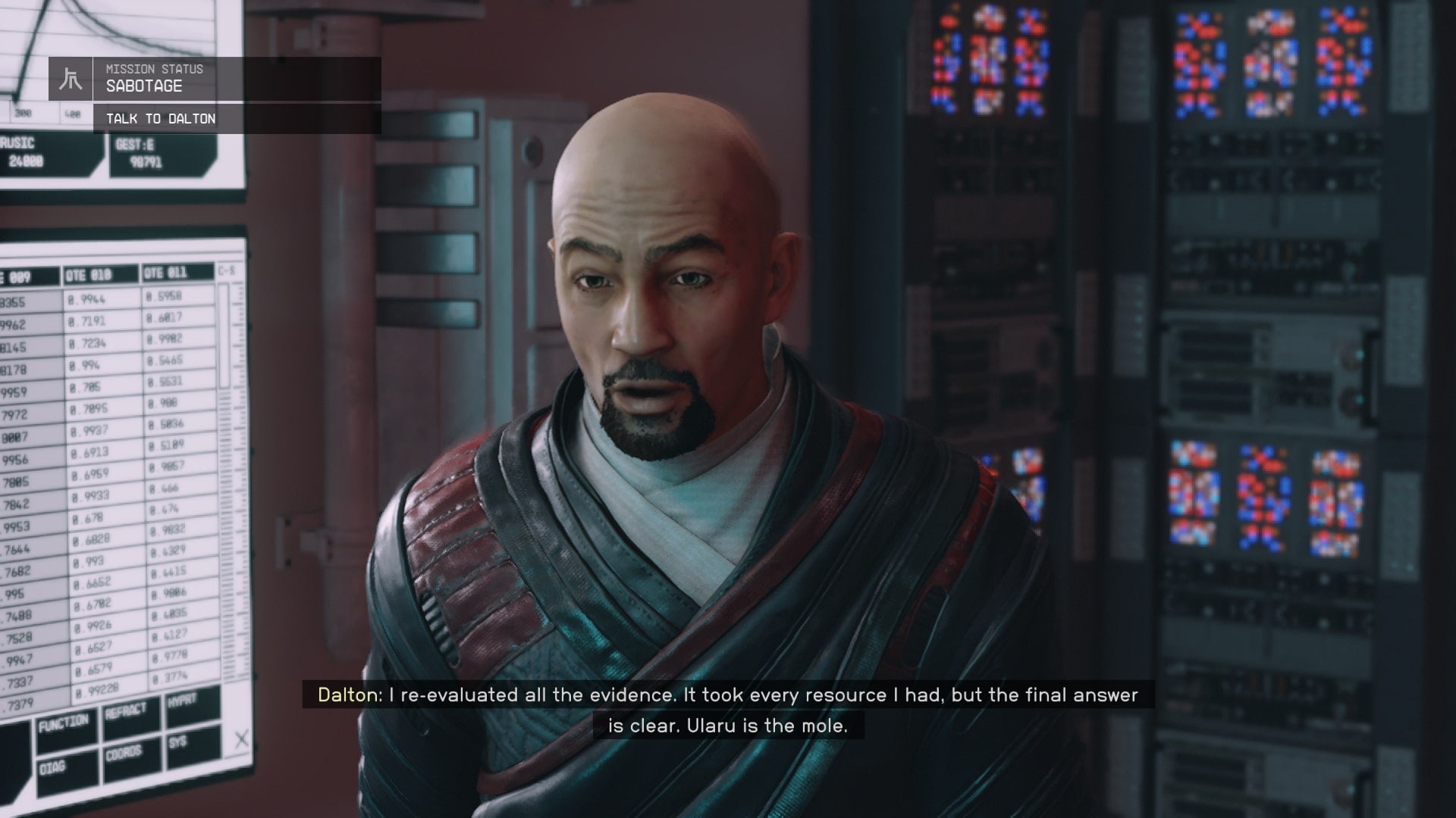 The player speaks with Dalton in his office in Ryujin Tower in Starfield - 3