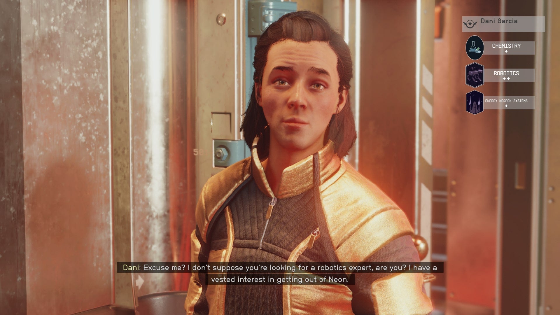 The player speaks with Dani Garcia in Euphorika in Starfield - 17