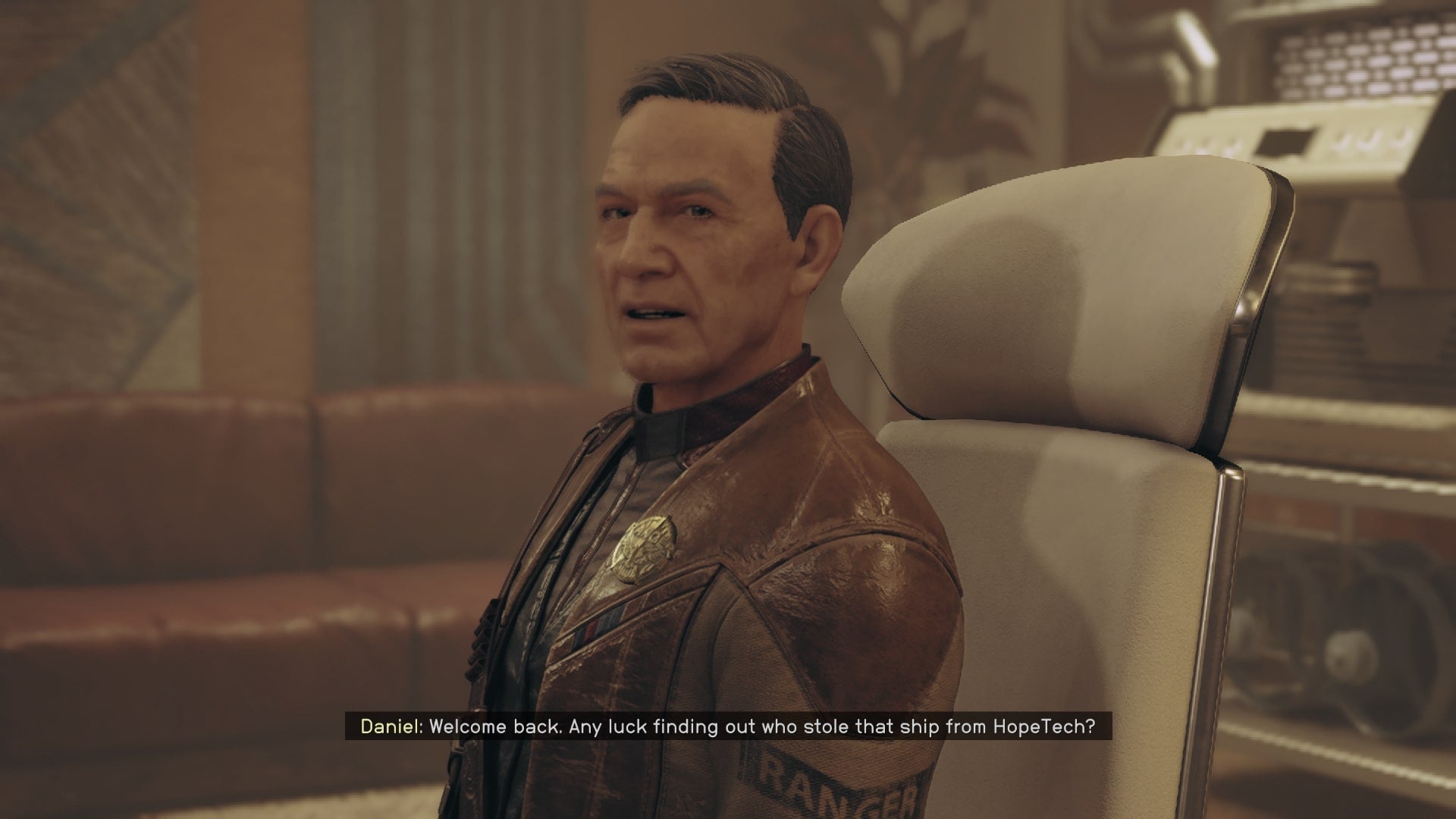 The player speaks with Marshal Daniel Blake in Starfield - 9