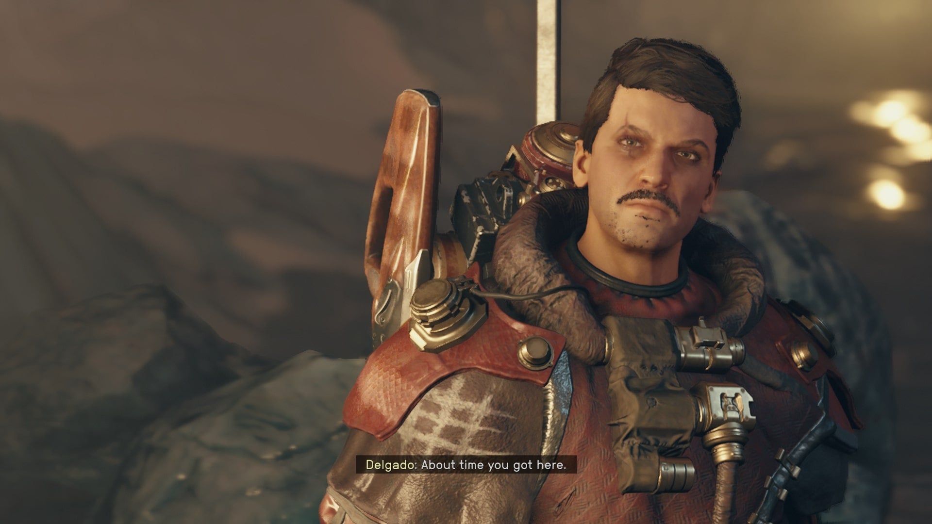 The player speaks with Delgado about infiltrating the Lock in Starfield