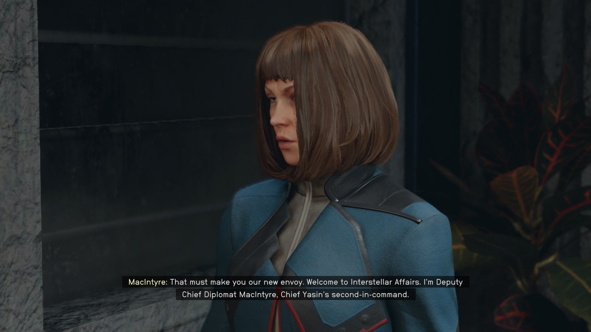 The player speaks with Deputy Macintyre in the MAST building in Starfield - 3