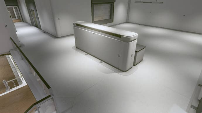 Starfield image showing the upper landing of the Dream Home, with a corridor leading to more doors.