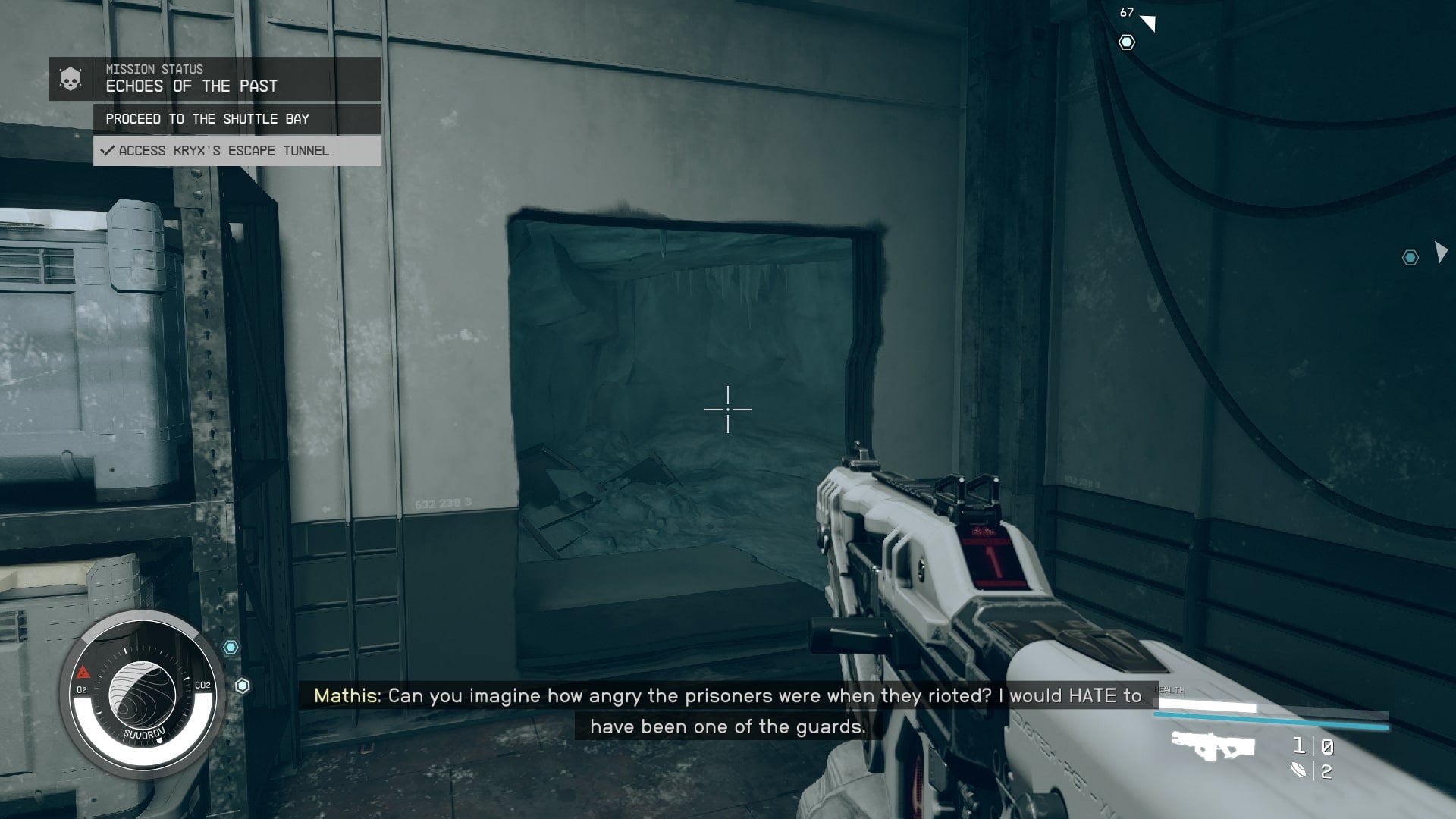 The player faces an escape tunnel built by Jasper Kryx in the Lock in Starfield - 8