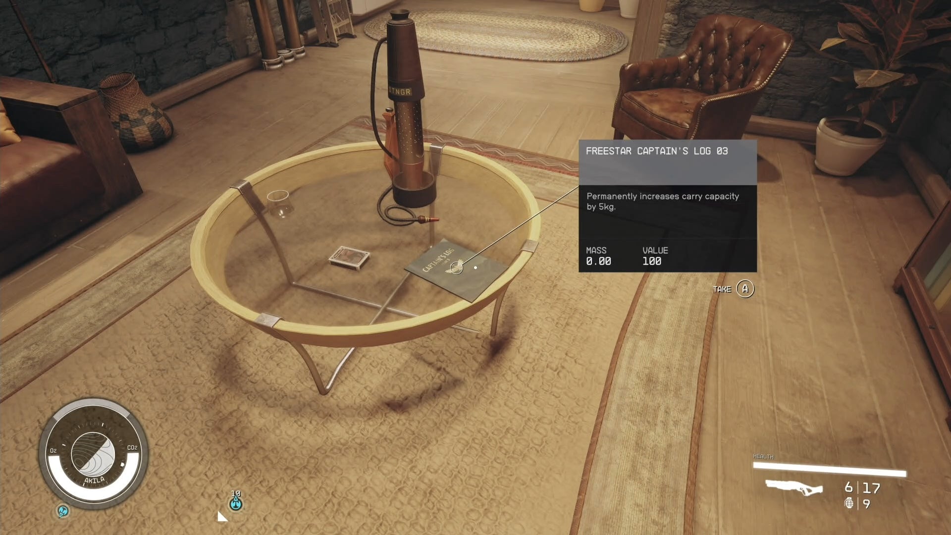 first person view of captains log skill book