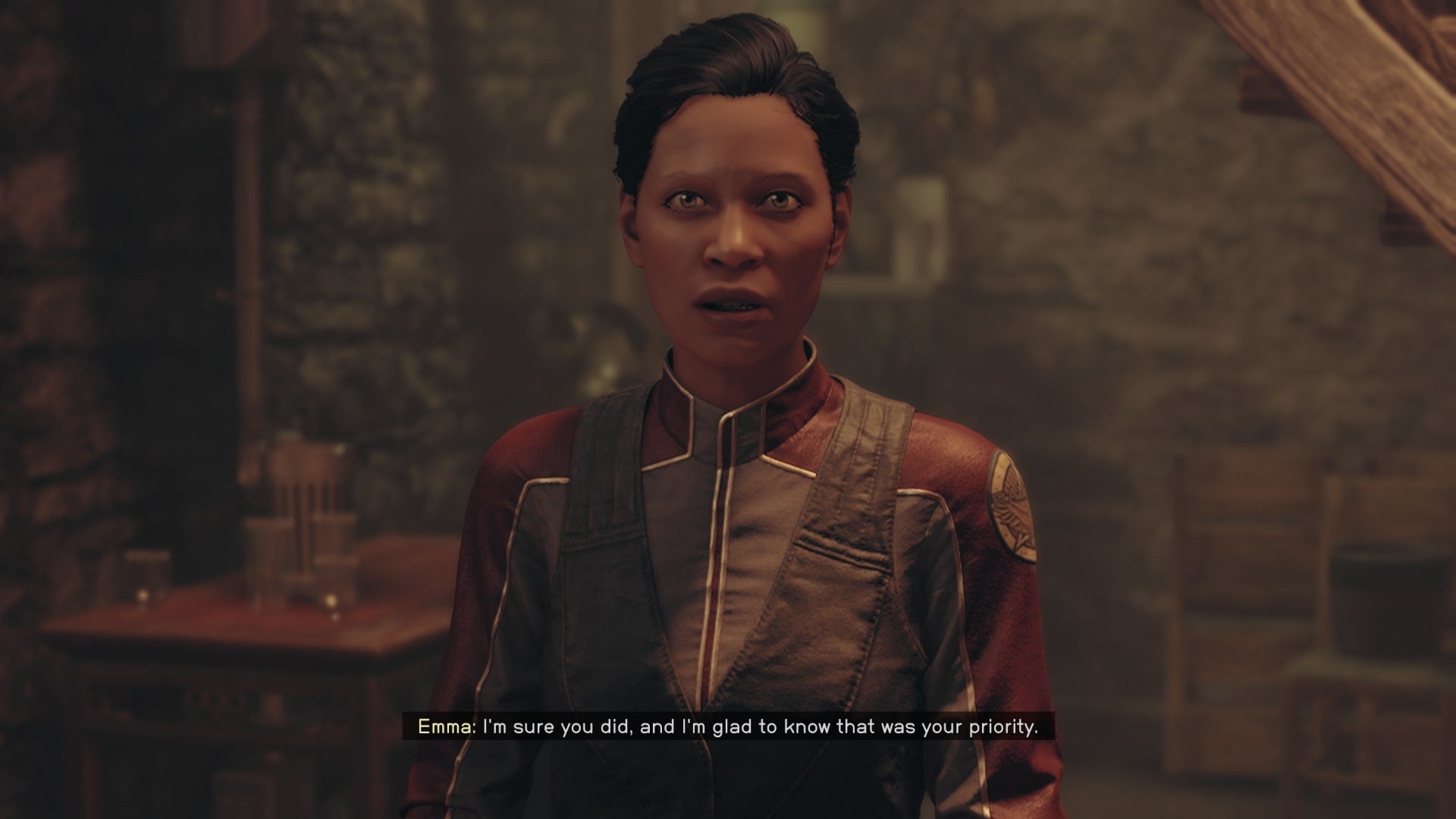 The player speaks with Emma Wilcox of the Freestar Rangers in the Rock in Starfield - 4