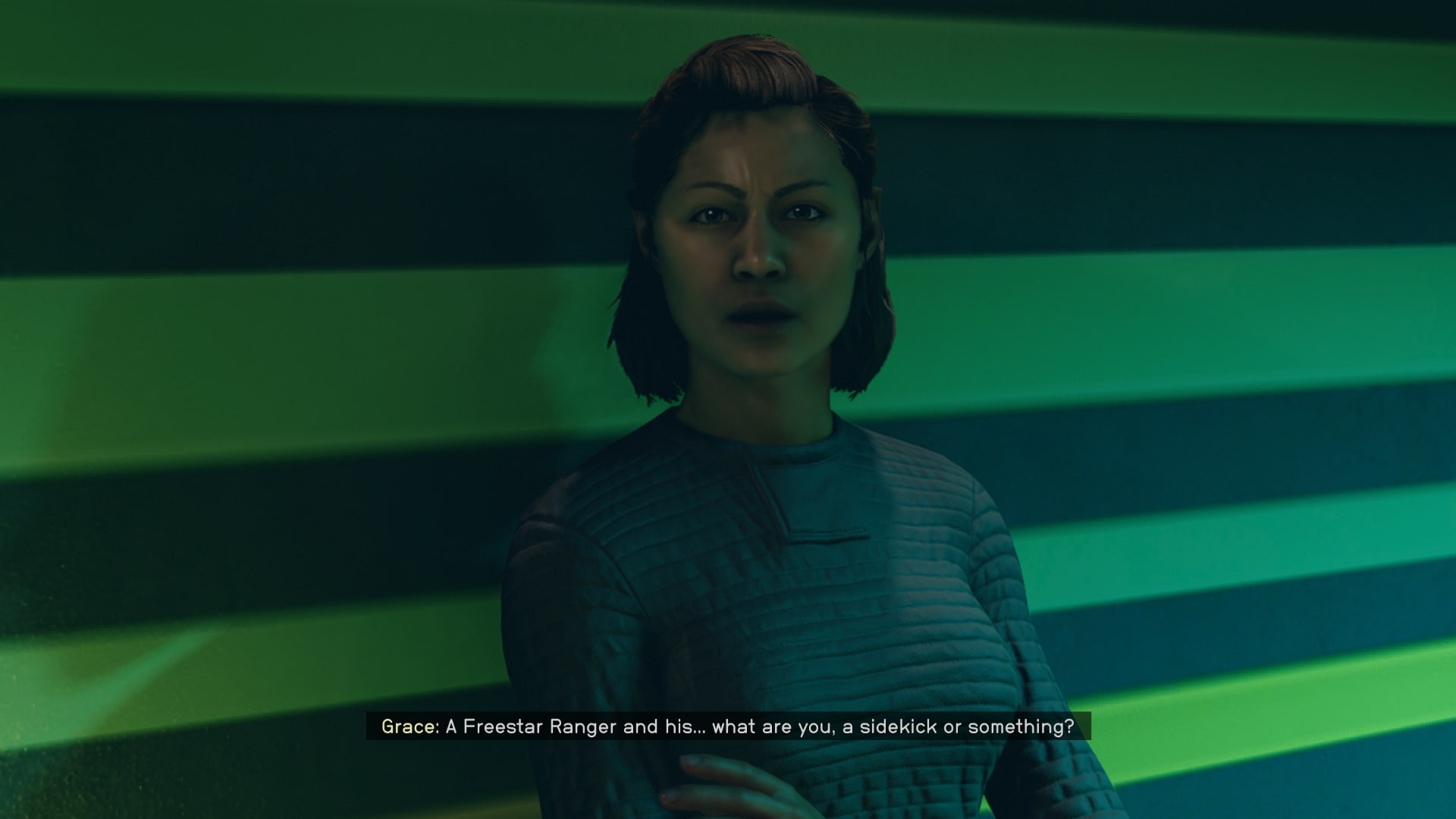 The player speaks with Grace Early in Madame Sauvage's Place in Starfield - 7