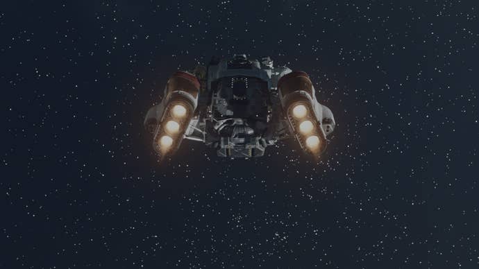 The player grav jumps between star systems in Starfield