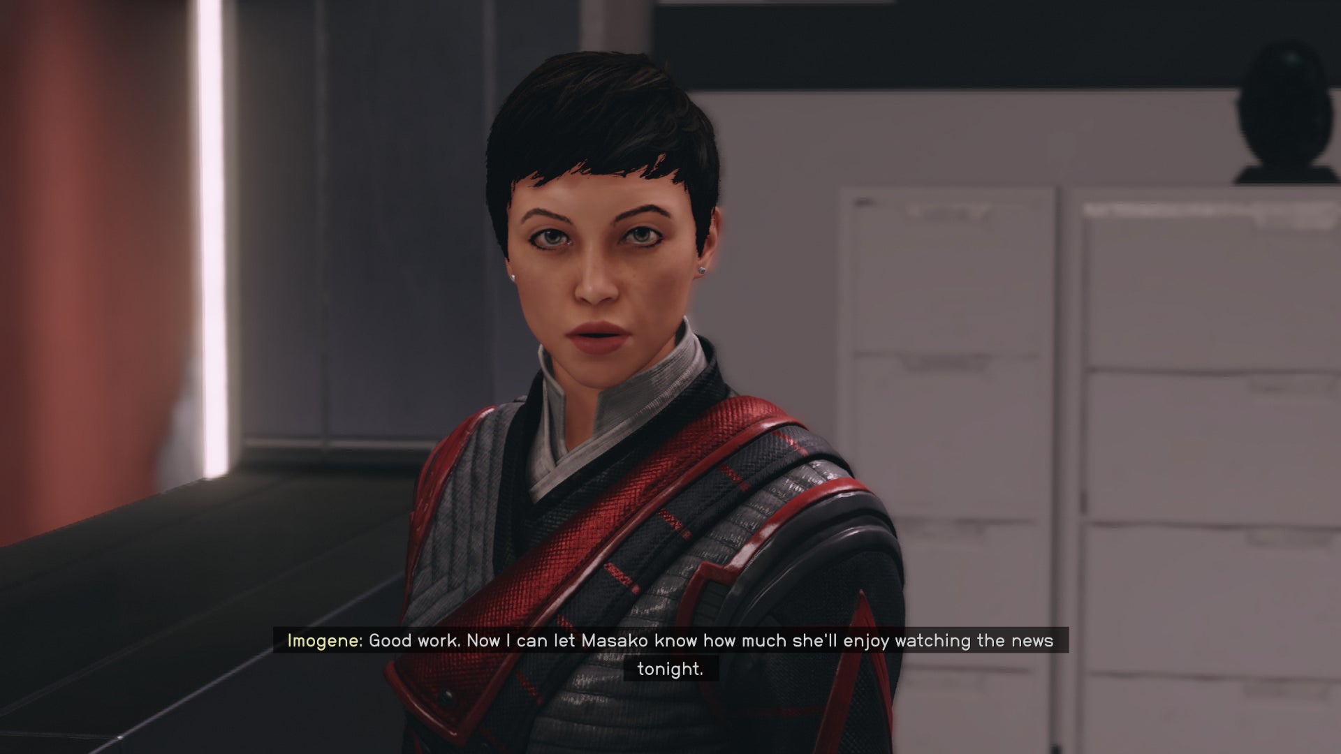 The player speaks with Imogene at Ryujin Tower in Starfield - 1