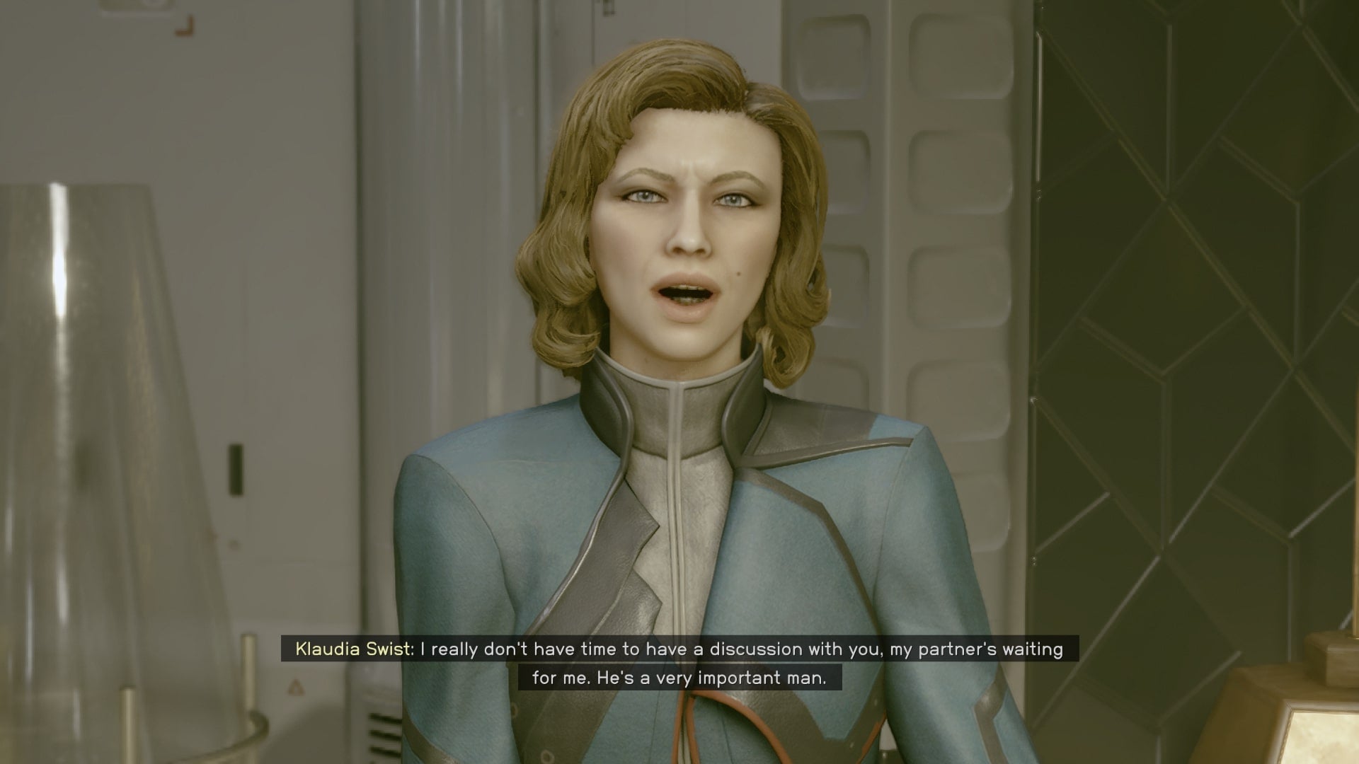 The player speaks with Klaudia Twist in Starfield