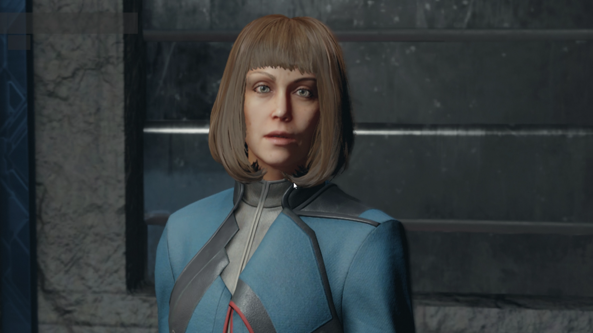 The player speaks with Deputy Macintyre in her office in the MAST building in Starfield