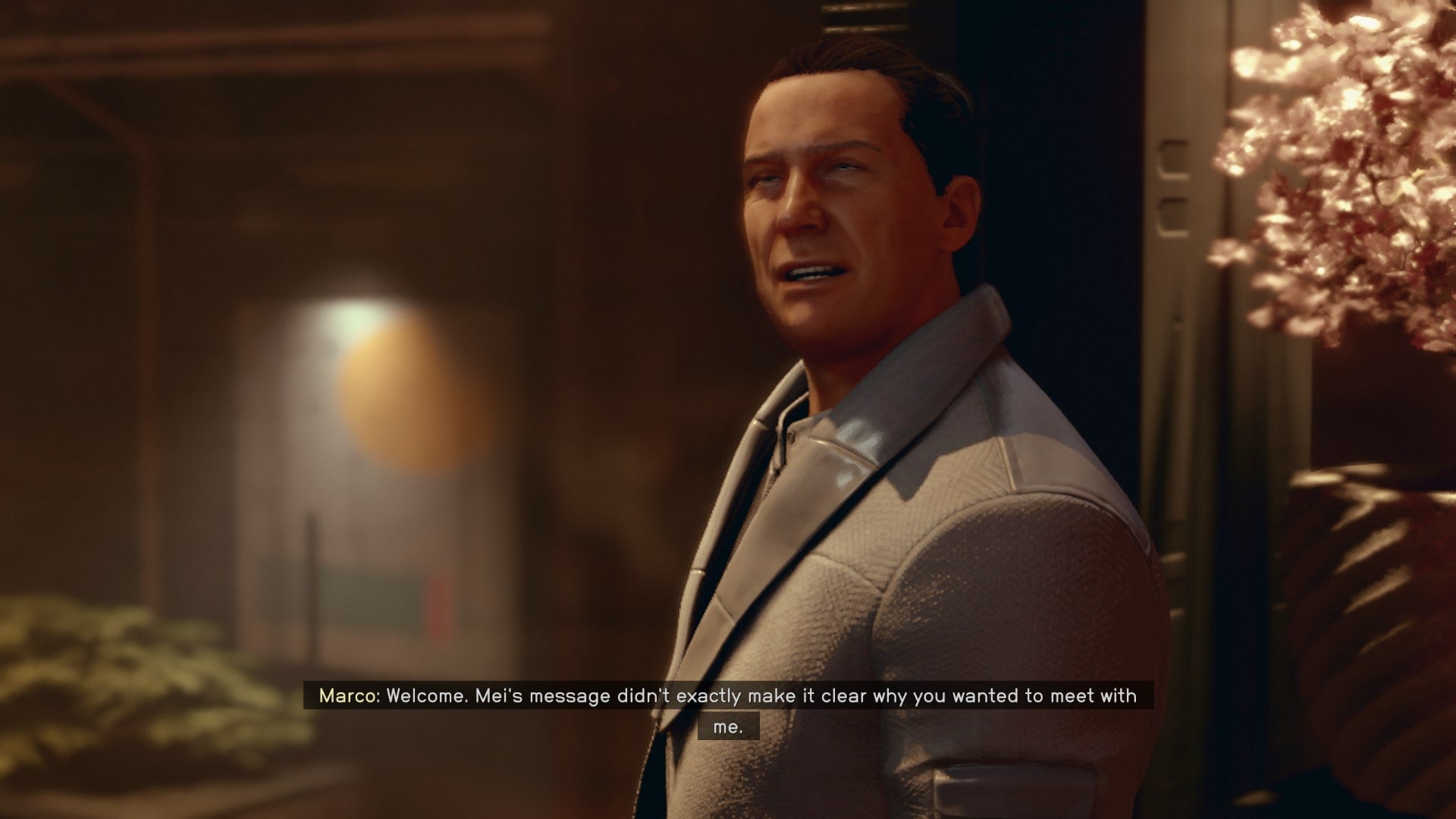 The player speaks with senior First mercenaries member, Marco, aboard his ship in Starfield - 5