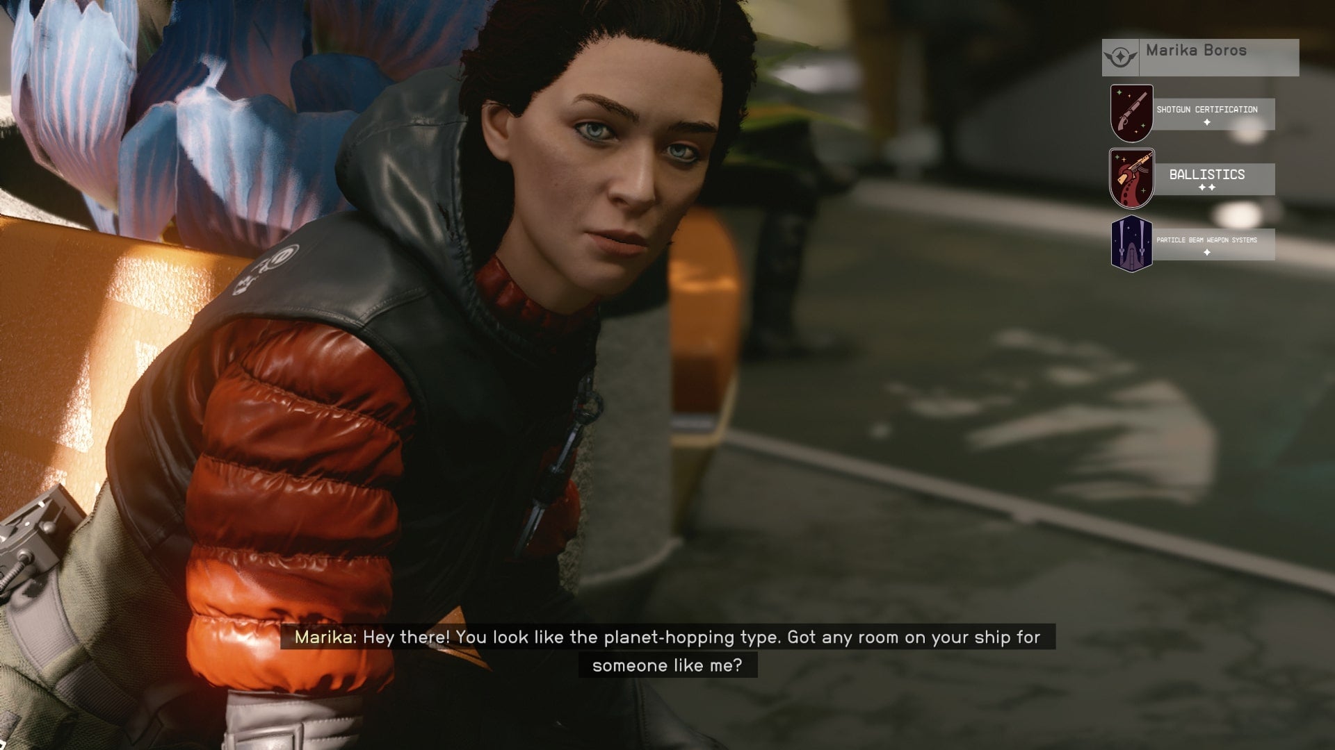 The player speaks with Marika in Viewport in Starfield