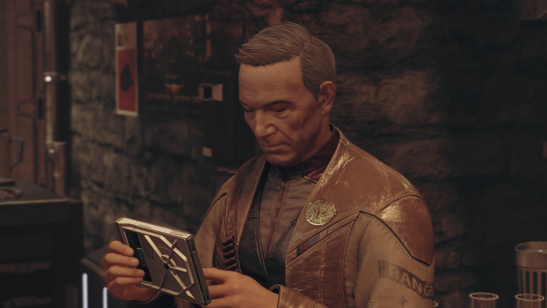 The player speaks with Marshal Daniel Blake in The Rock in Starfield