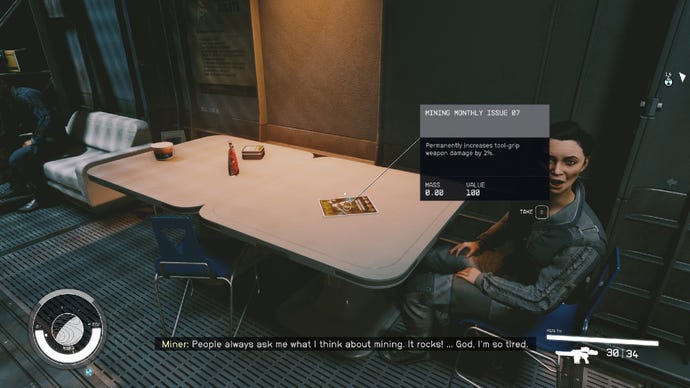 Starfield image showing the player staring at a skill book.