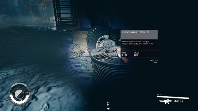 Starfield image showing the player staring at a skill book.