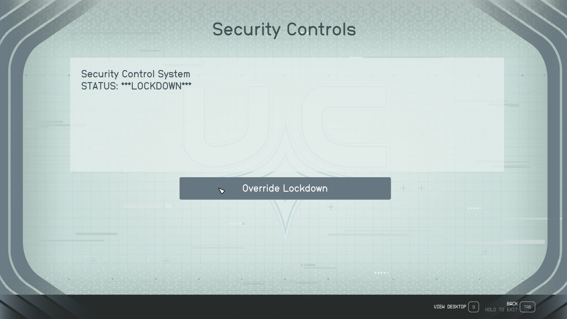 The player overrides a lockdown in the Lock in Starfield
