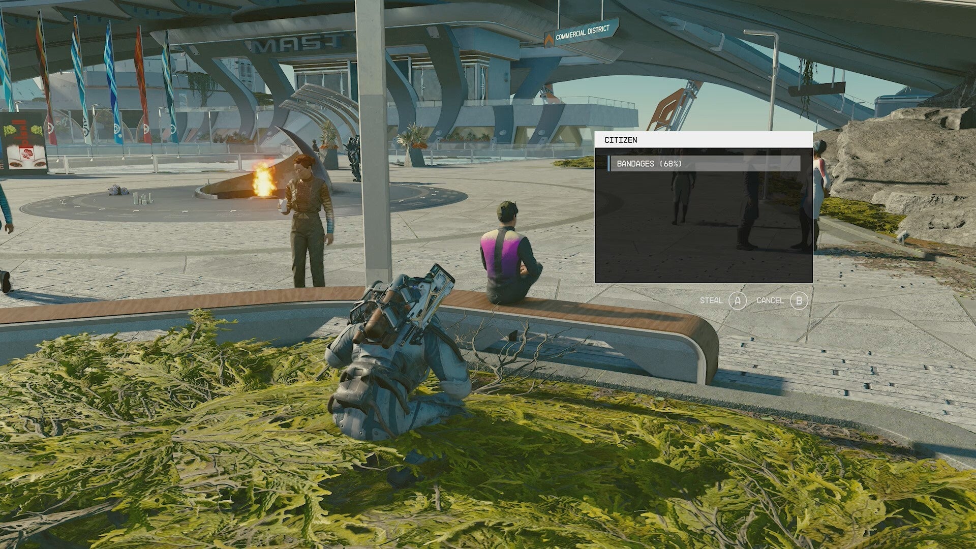 crouched in third person pickpocketing an npc