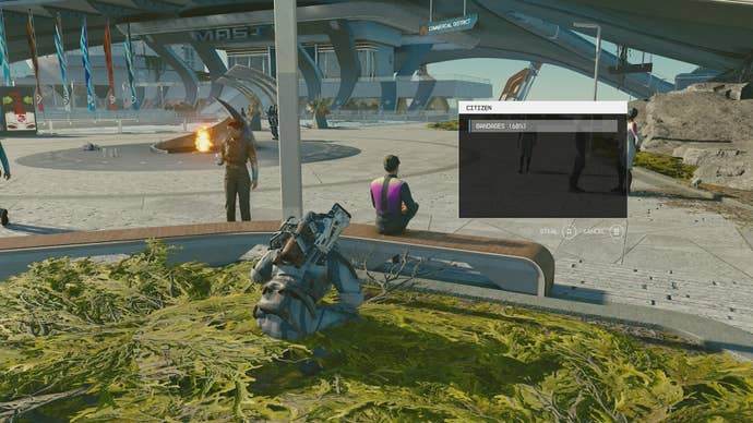 crouched in third person pickpocketing an npc