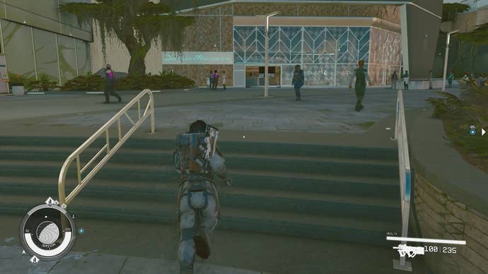 in third person looking at the jemison mercantile store in the distance