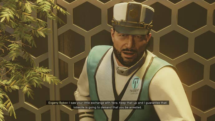 The player speaks with Rokov about a plan to cause a shipwide emergency in Starfield