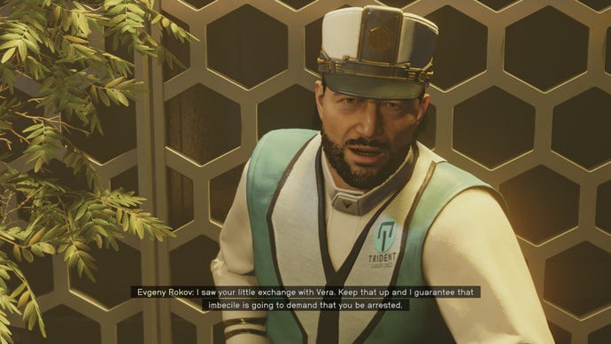 The player speaks with Rokov about a plan to cause a shipwide emergency in Starfield