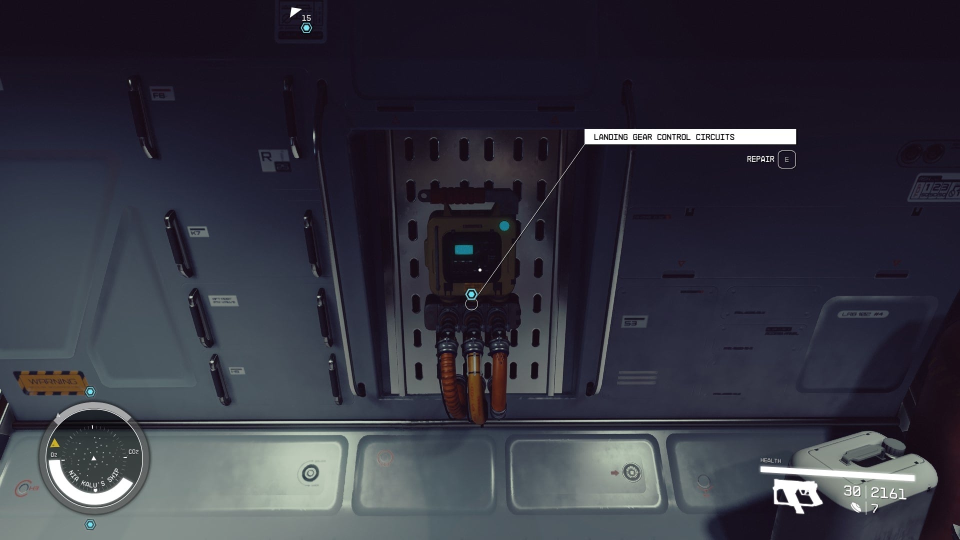 The player faces a switch to fix Nia Kalu&rsquo;s ship with in Starfield