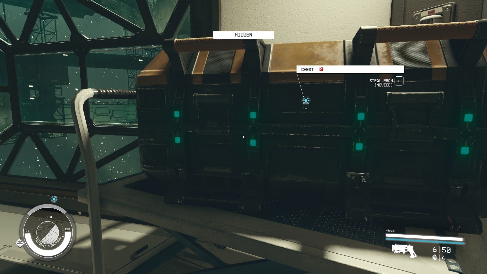 The player digipicks a chest aboard the Trident Luxury Lines Staryard in Starfield - 4