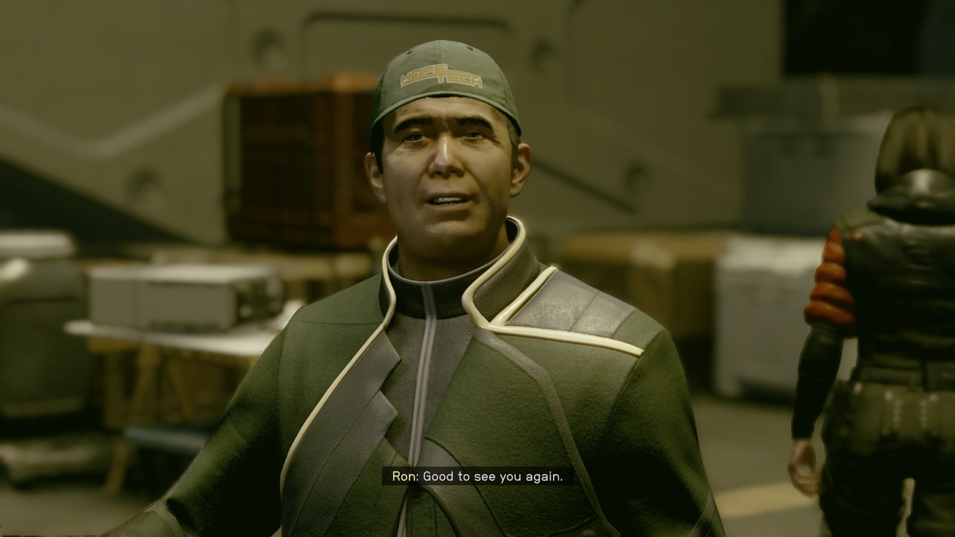 The player speaks with Ron Hope in HopeTech in Starfield - 1