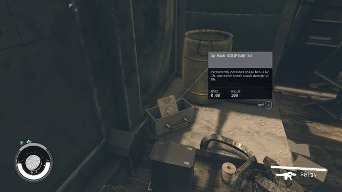 Starfield image showing a player staring at a skill book on a table.