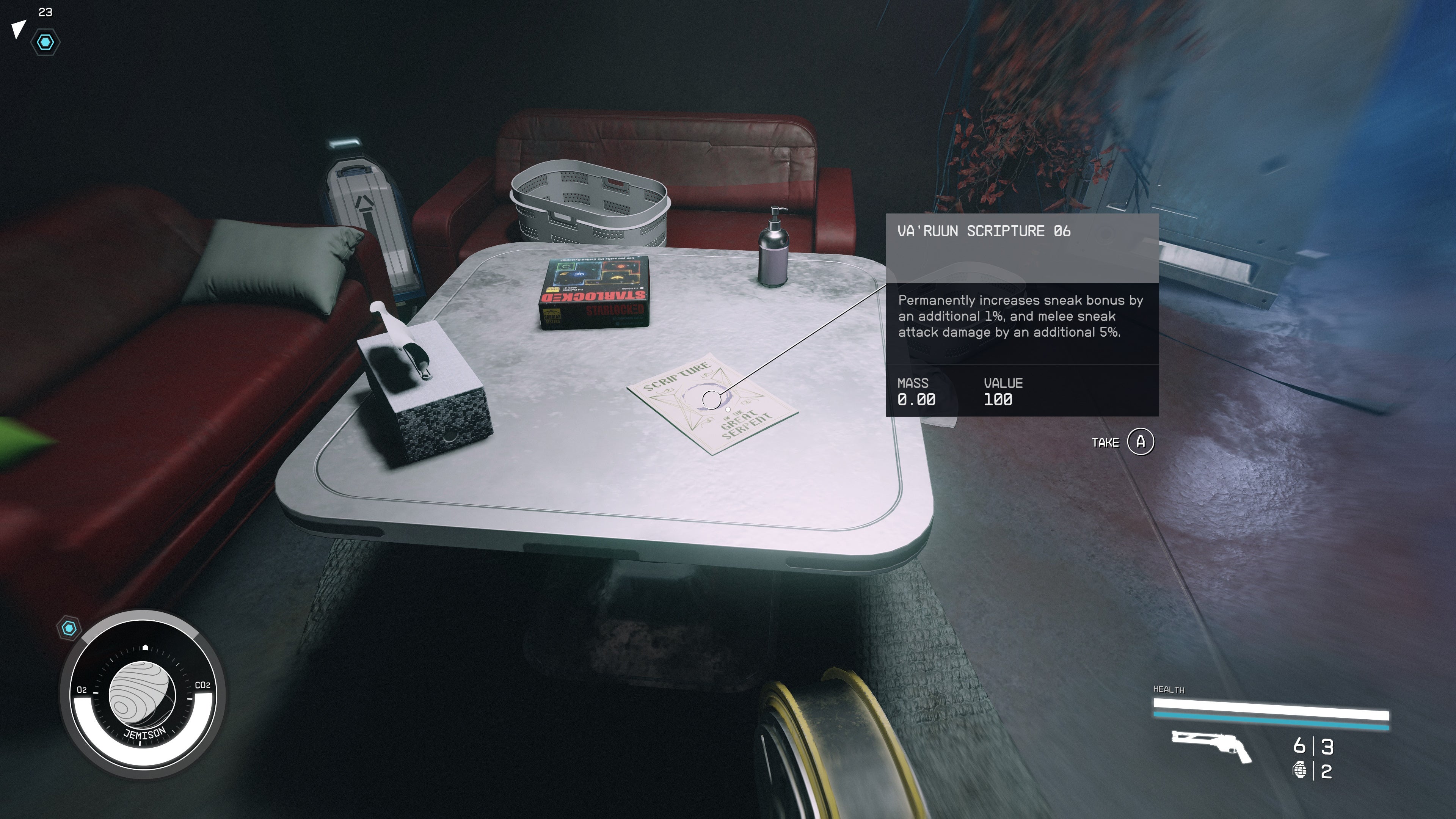 first person view of a varuun scripture skill book on a square silver table