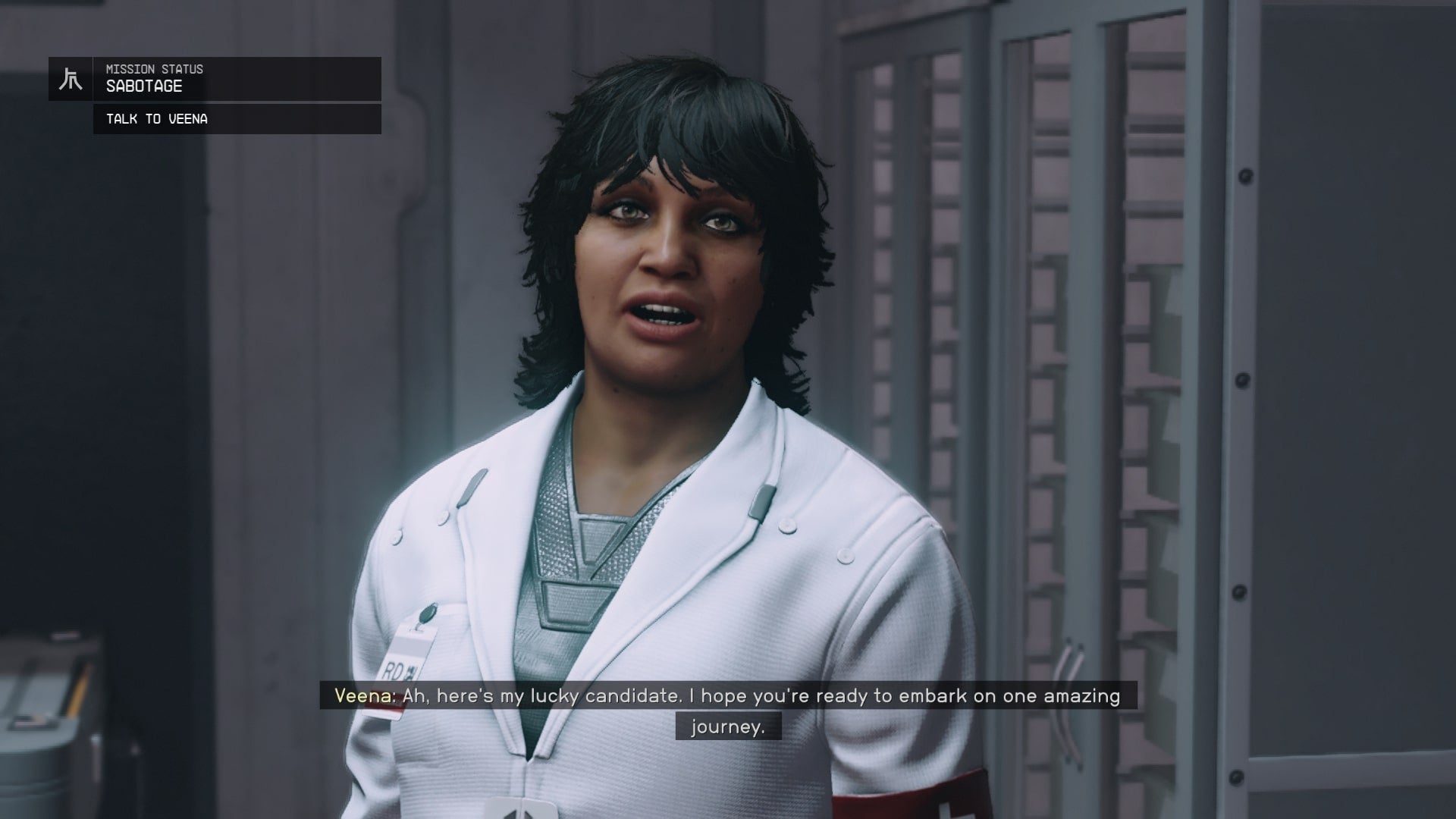 The player speaks with Veena about having a neuroamp fitted in Starfield - 4