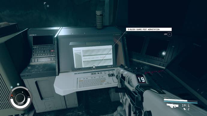 The player uses a Workstation in the Lock in Starfield