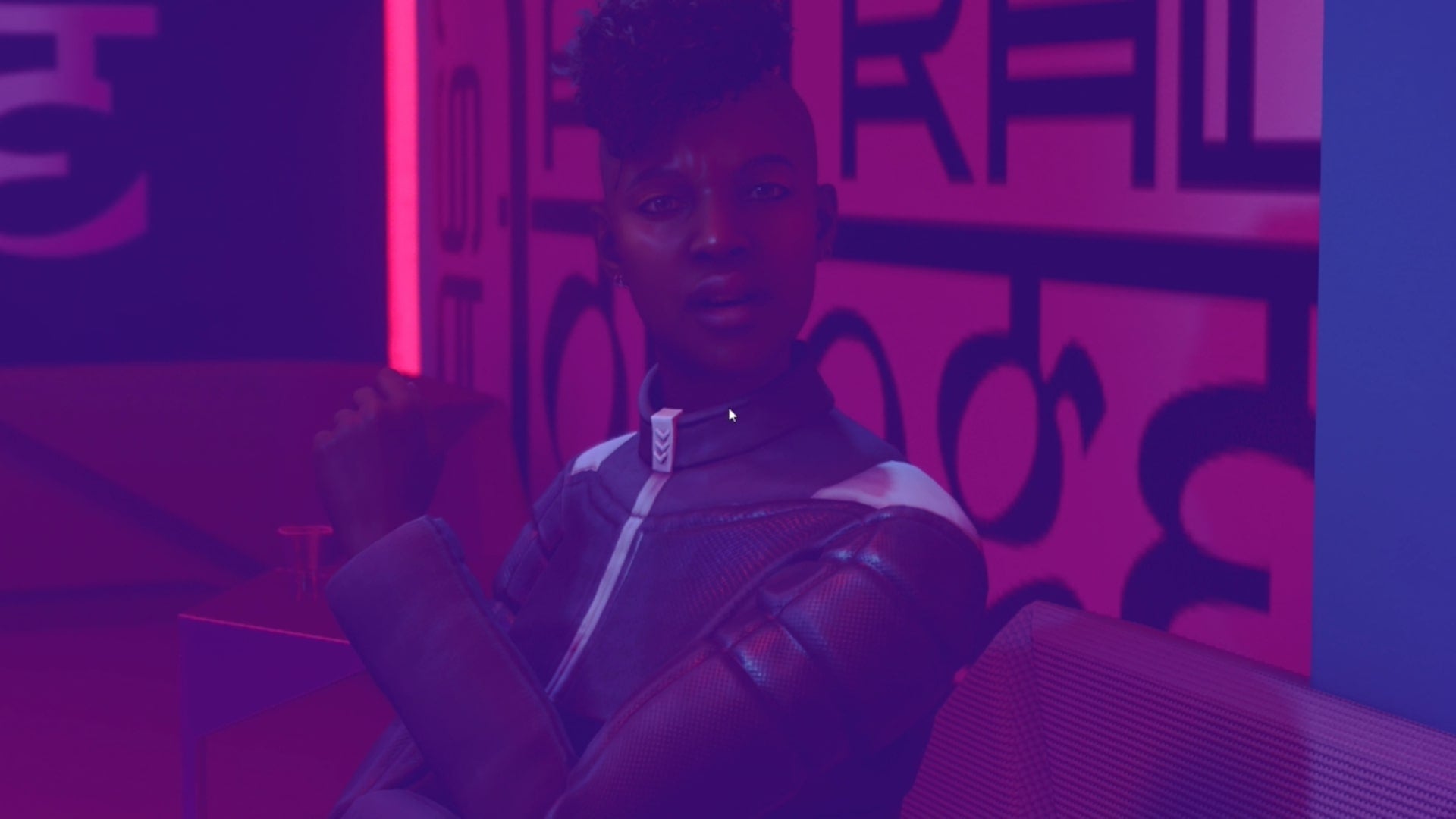 The player speaks with Zola Adisa in the Astral Lounge in Starfield - 1