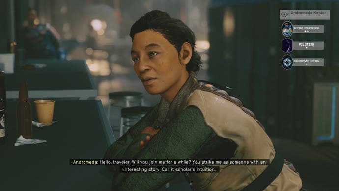 conversation with andromeda kepler with her traits shown